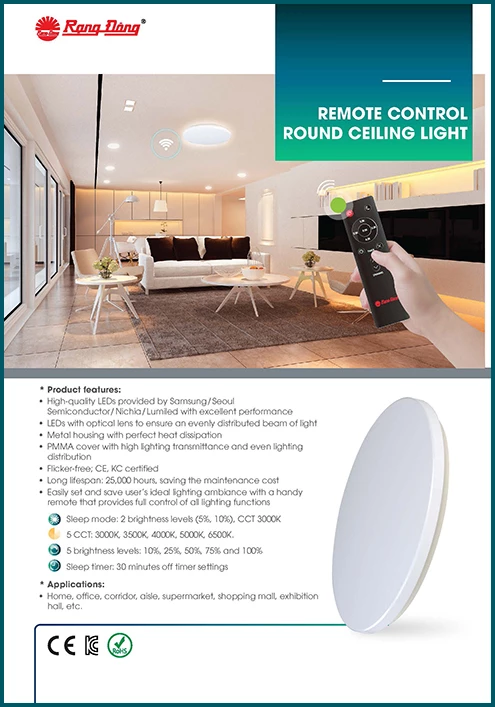 Remote control round ceiling light