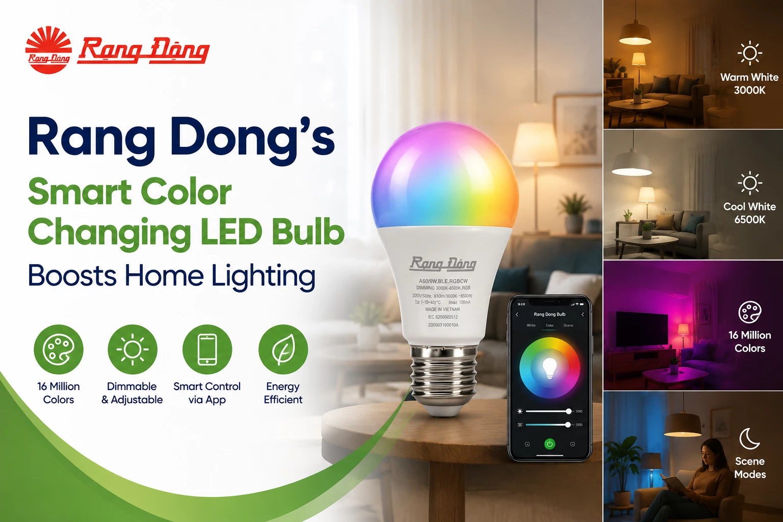 Rang Dong’s Smart Color Changing LED Bulb Boosts Home Lighting