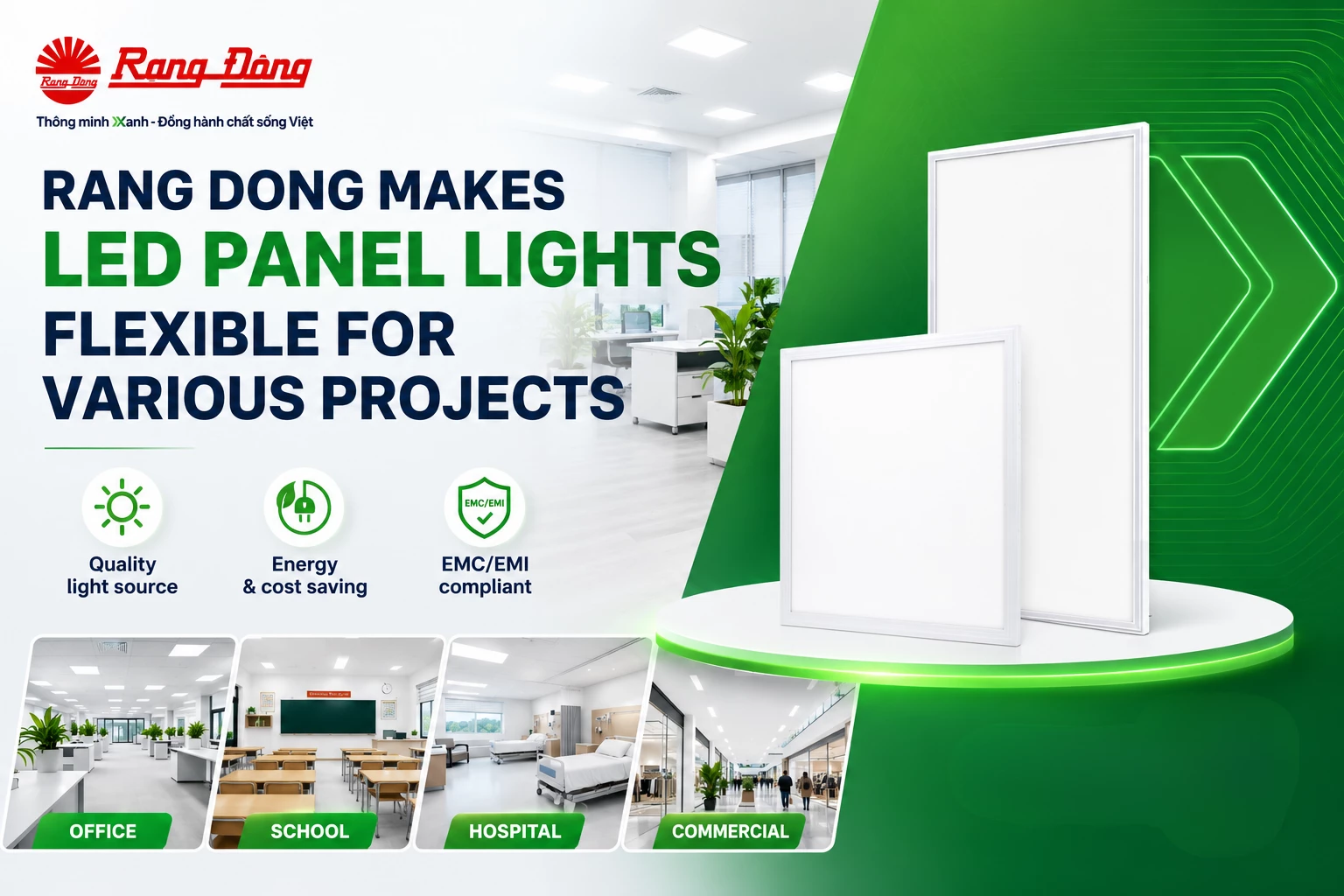Rang Dong Makes LED Panel Lights Flexible For Various Projects