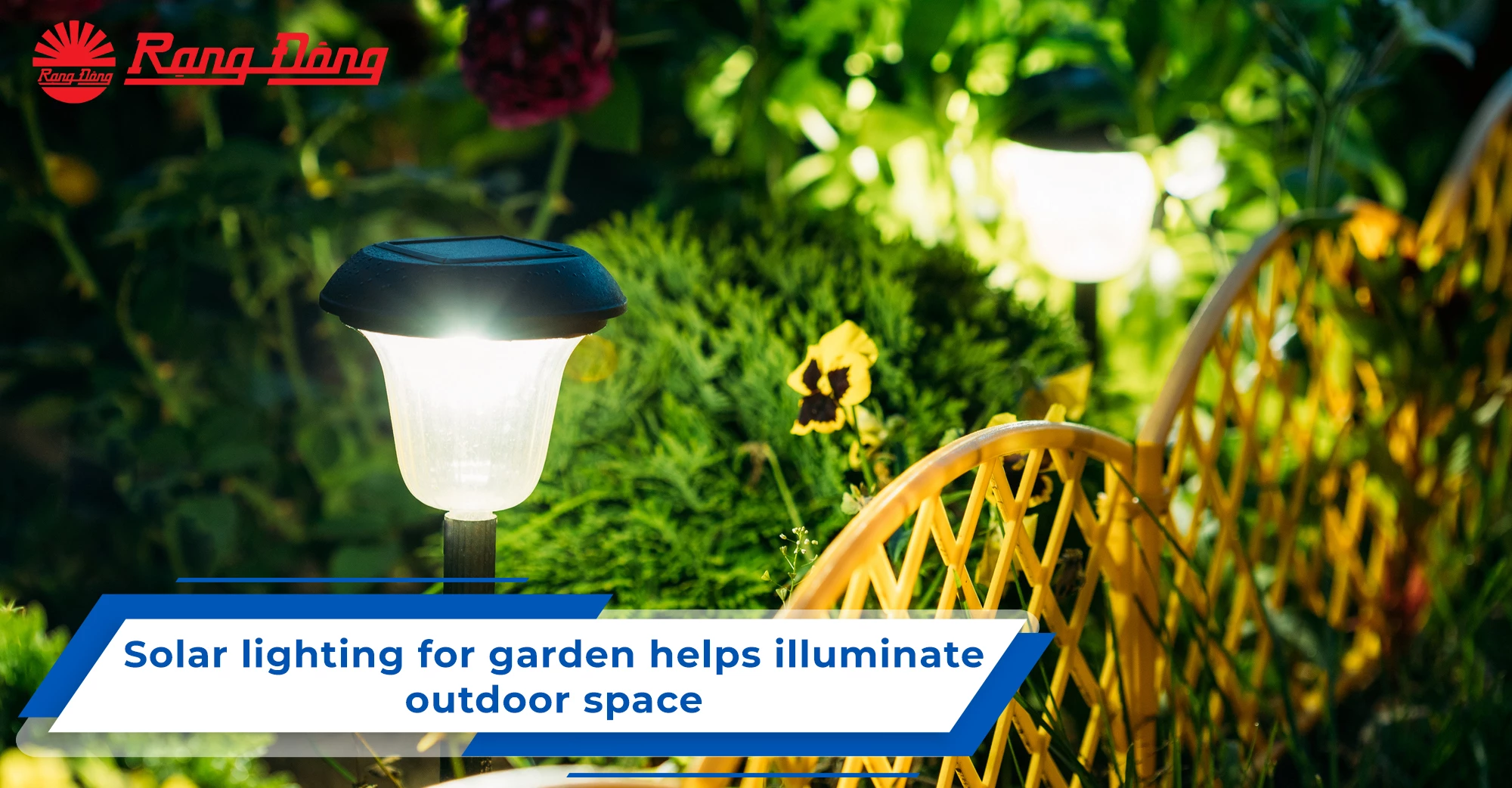 Solar lighting for garden helps illuminate outdoor space
