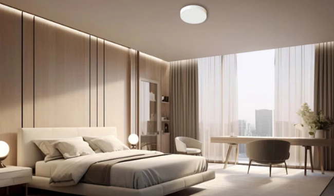 Rang Dong’s round ceiling light gives minimalism illumination