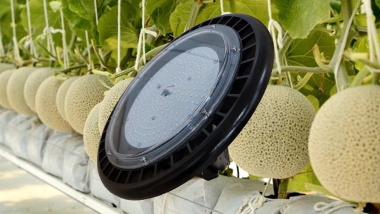 UFO LED High bay light 150W helps raise crop output in modern greenhouse farming